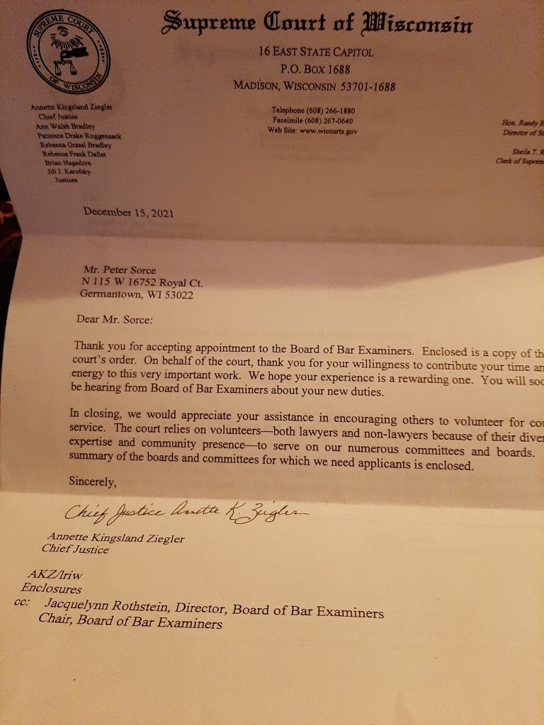 Judge Ziegler letter