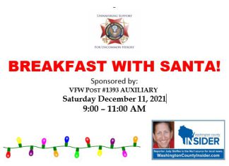 West Bend VFW to host Breakfast with Santa on Saturday, December 11, 2021