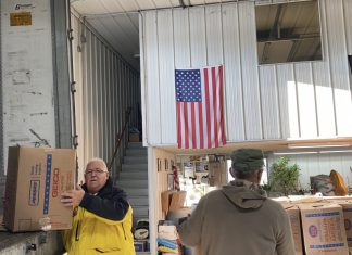 Delivery of Wreaths Across America unloaded in St Lawrence