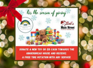 Bob’s Main Street Auto collecting toys/cash for local families for Christmas