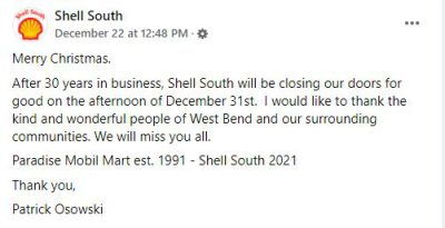 Shell closing