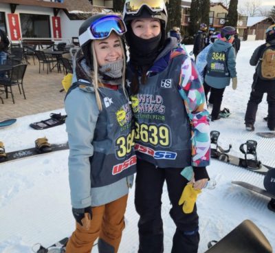 Delaney snowboarding