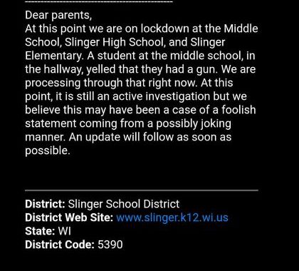 Ass straal Zus UPDATE: Tactical situation at Slinger Middle School - Washington County  Insider