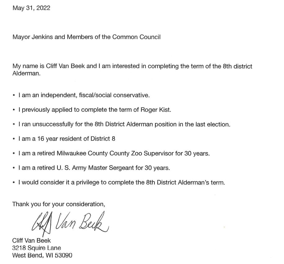 District 8 letter