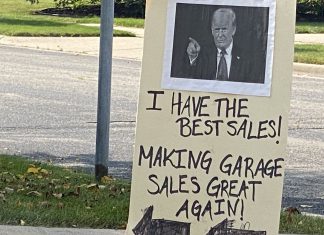 Clever rummage sale signs draw a crowd to Deer Ridge Drive in West Bend, WI