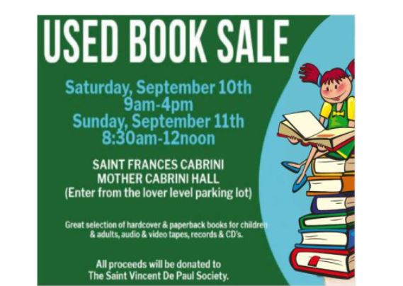 St. Frances Cabrini Used Book Sale is September 10 and 11, 2022