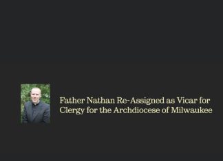 Rev. Nathan Reesman from St. Frances Cabrini in West Bend, WI is leaving