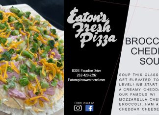 Broccoli Cheese Soup is Eaton’s November Pizza of the Month