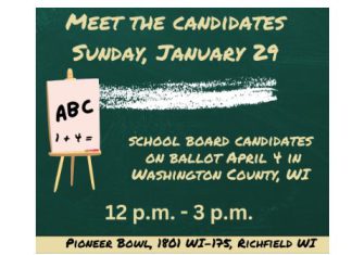 School Board candidate forum Sunday, January 29 in Richfield, WI