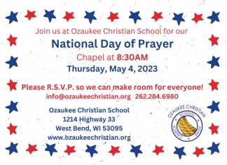 National Day of Prayer May 4, 2023 at Ozaukee Christian School