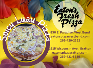Spicy Luau is June’s Pizza of the Month at Eaton’s