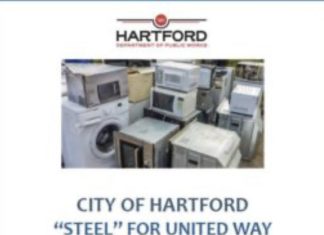 Hartford Public Works collects steel for United Way during October 2023