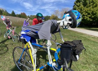 VIDEO | Hitting the bike trail with Holy Hill Skeletons on Hwy 167 in Hubertus, WI