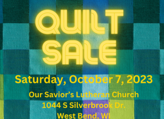 Our Savior’s Lutheran Church handmade quilt sale Saturday, October 7, 2023