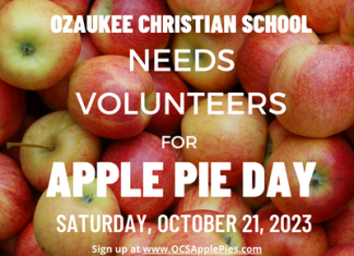 OCS looking for Apple Pie Day volunteers on today, Saturday, October 21, 2023