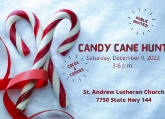 3rd Outdoor Candy Cane Hunt at St. Andrew Lutheran Church set for Saturday, Dec. 9, 2023