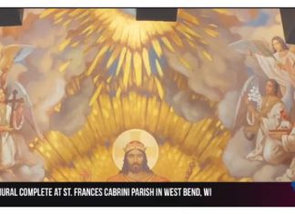 VIDEO | First look at completed altar mural at St. Frances Cabrini Parish in West Bend, WI