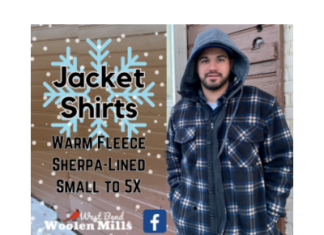 West Bend Woolen Mills has sherpa-lined jacket shirts