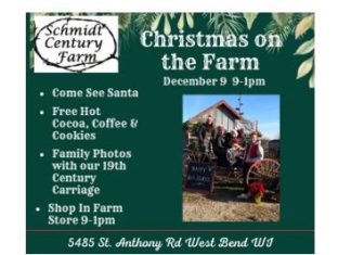 Experience Christmas on the Farm Saturday, December 9, at Schmidt Century Farm