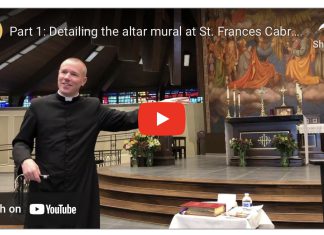 VIDEO | Part 1: Identifying depictions in the new altar mural at St. Frances Cabrini