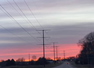 Striking Saturday night sunset