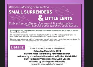 Women’s Morning of Reflection is Saturday, March 9 at St. Frances Cabrini Parish | By Mary Hernikl