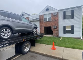 Woman crashes car into apartment building in West Bend, WI