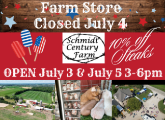 Schmidt Century Farm posts holiday hours; closed July 4