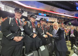 VIDEO | Hartford Police present colors at Republican National Convention