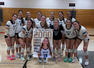 Maddie Abel sets 2,000 assist milestone for WBW volleyball