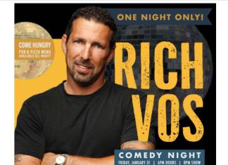 Tickets on sale for comedian Rich Vos at Camelot Golf Club on January 31, 2025