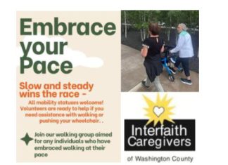 Interfaith Caregivers invites walkers to Embrace your Pace on July 3, 2024 | By Clare Thompson