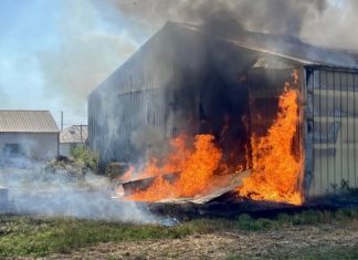 Barn fire on Clover Road in Hartford, Wi | By Chief Burgard