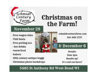Mark your calendar for Christmas on the Farm at Schmidt Century Farm
