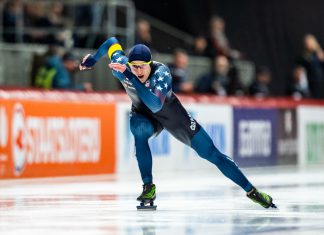 Jordan Stolz finishes 2nd in the first 500m at World Sprint Championship | Photo courtesy US Speedskating