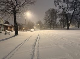 Roads snow covered & slippery in Washington Co. and surrounding areas
