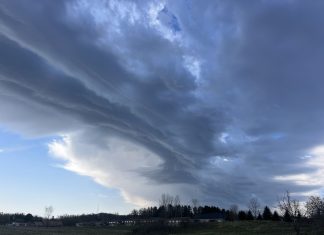 Unique cloud formations accompany brief storm