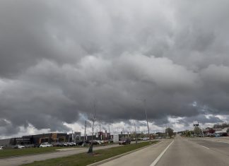 Feels like a chilly 1st day of May with awesome storm clouds