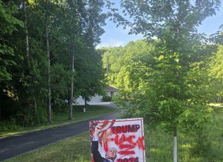 Political sign vandalized in West Bend, WI – Police look for suspect