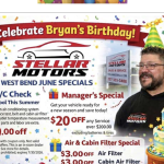 Bryan’s Birthday and June specials at Stellar Motors of West Bend, Wi