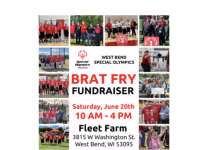 West Bend Special Olympics brat fry fundraiser is June 20, 2026