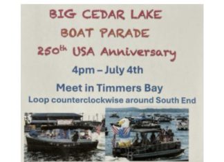 Boat Parade on Big Cedar Lake this Saturday, July 4