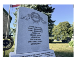 Civil War Veterans monument dedication August 1, 2026 in Town of Farmington