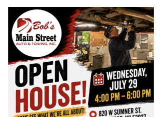 Bob’s Main Street open house July 29, 2026 in Hartford, WI