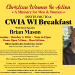 Christian Women in Action breakfast is today, October 3, 2026