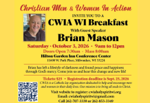 Christian Women In Action Breakfast is October 3, 2026 with guest speaker Brian Mason