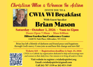 Christian Women In Action Breakfast is October 3, 2026 with guest speaker Brian Mason