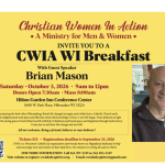 Christian Women In Action Breakfast is October 3, 2026 with guest speaker Brian Mason