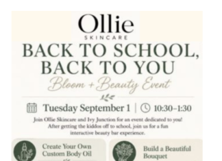 “Back to School, Back to You” Self-Care event Sept. 1 in Cedarburg, Wi | By Kerrieanne Lischka – Ollie Skincare