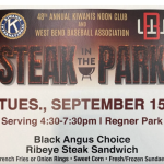 Tickets on sale for Sept. 15 Steak in the Park at Regner Park in West Bend, WI